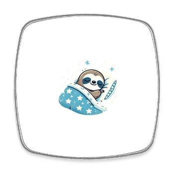 Sloth Sleeping In Bed At Night Time - Viereckiger Kühlschrankmagnet - Weiß - Vorne
