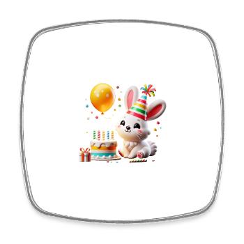 Bunny Kid Celebrating Birthday - Viereckiger Kühlschrankmagnet - Weiß - Vorne