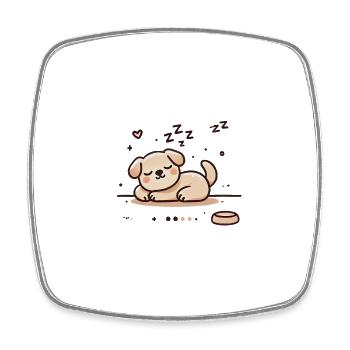 Cute Sleeping Baby Dog - Viereckiger Kühlschrankmagnet - Weiß - Vorne
