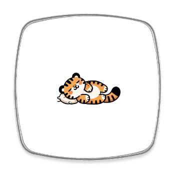 Cute Sleeping Baby Tiger - Viereckiger Kühlschrankmagnet - Weiß - Vorne
