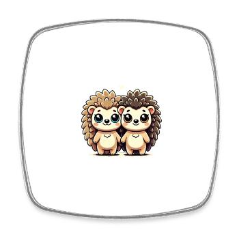 Two Cute Hedgehog Friends Holding Hands - Viereckiger Kühlschrankmagnet - Weiß - Vorne
