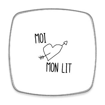 moi mon lit - Magnet carré - blanc - Devant
