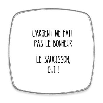 l'argent ne fait pas le bonheur - Magnet carré - blanc - Devant