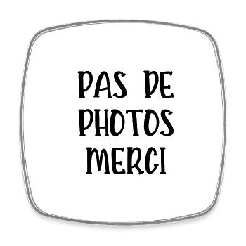 pas de photos merci - Magnet carré - blanc - Devant