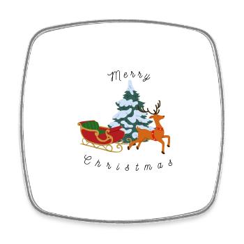 Weihnachten Weihnachtsbaum Rentier - Viereckiger Kühlschrankmagnet - Weiß - Vorne