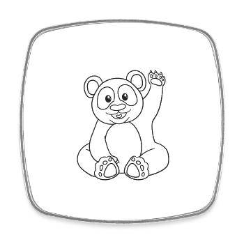 Panda, Panda Bear, Gift, Gift Idea - Square fridge magnet - white - Front