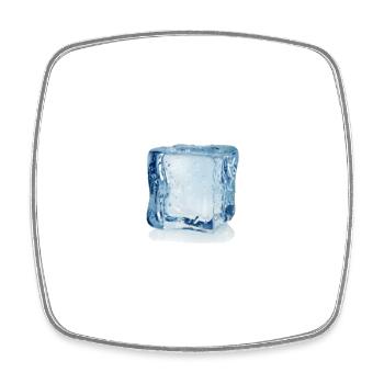 Eiswürfel - Viereckiger Kühlschrankmagnet - Weiß - Vorne