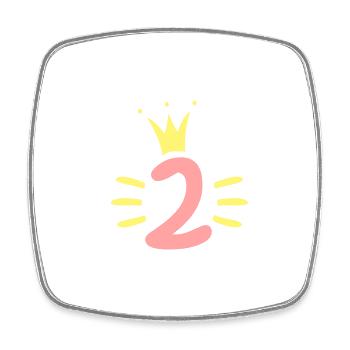 2 Couronne d’anniversaire - Magnet carré - blanc - Devant
