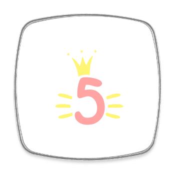Couronne du 5e anniversaire - Magnet carré - blanc - Devant