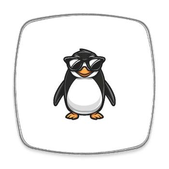 Pinguin Cool Tier - Viereckiger Kühlschrankmagnet - Weiß - Vorne