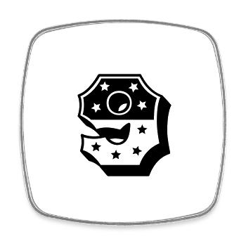 9 - Square fridge magnet - white - Front