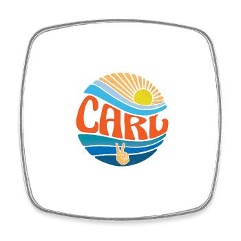 Carl Hemd Vintage Sunset Carl Groovy Tie Dye - Viereckiger Kühlschrankmagnet - Weiß - Vorne