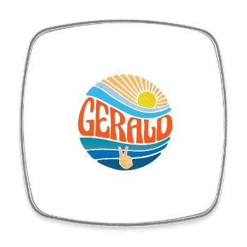 Gerald Shirt Vintage Sunset Gerald Groovy Tie Dye - Magnet carré - blanc - Devant