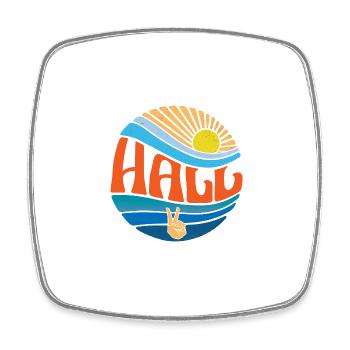 Hall Shirt Vintage Sunset Hall Groovy Tie Dye - Viereckiger Kühlschrankmagnet - Weiß - Vorne
