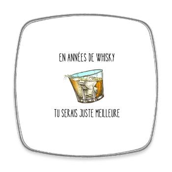 en années de whisky - Magnet carré - blanc - Devant