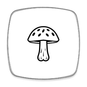Mushroom - Square fridge magnet - white - Front