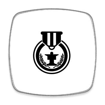Médaille militaire - Magnet carré - blanc - Devant