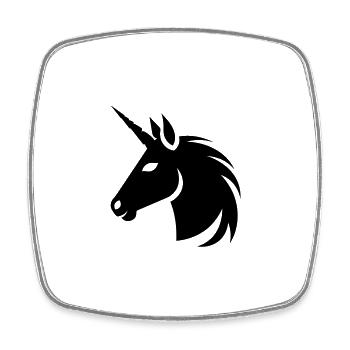 Einhorn - Viereckiger Kühlschrankmagnet - Weiß - Vorne