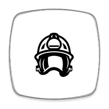 firefighter's helmet - Square fridge magnet - white - Front