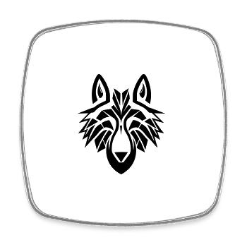 Loup - Magnet carré - blanc - Devant