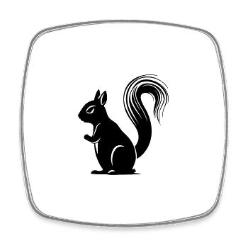 squirrel - Square fridge magnet - white - Front