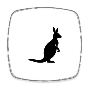 kangaroo - Square fridge magnet - white - Front