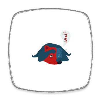 Hund - Viereckiger Kühlschrankmagnet - Weiß - Vorne