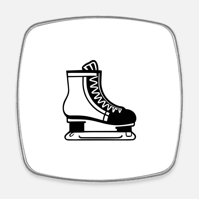 Patinage - Magnet carré - blanc
