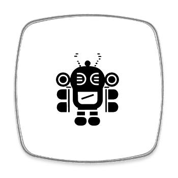Petit robot - Magnet carré - blanc - Devant