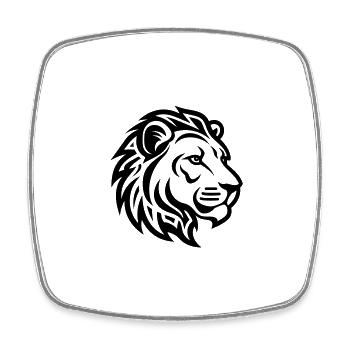 Tête de lion - Magnet carré - blanc - Devant