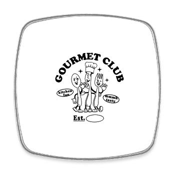 Gourmet Club Design - Square fridge magnet - white - Front
