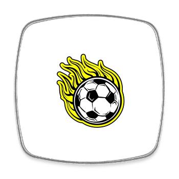 Football Flame Fire - Square fridge magnet - white - Front