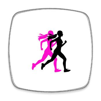 Running Marathon Woman Icon - Square fridge magnet - white - Front