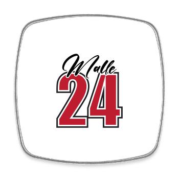 Malle 24 - Viereckiger Kühlschrankmagnet - Weiß - Vorne