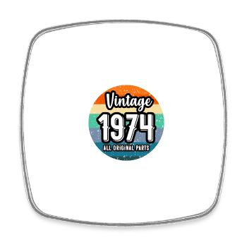 Vintage 1974 Humor Retro Anniversary Gift - Square fridge magnet - white - Front