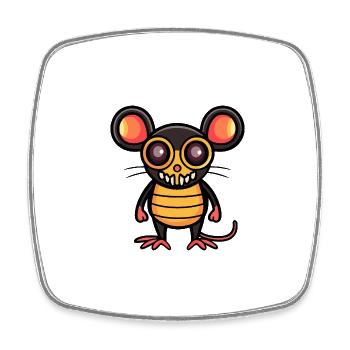 Mouse Halloween Comic - Square fridge magnet - white - Front