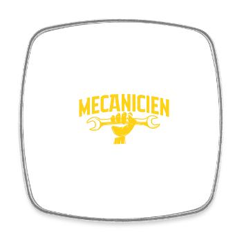 It says mechanic not magician - Square fridge magnet - white - Front