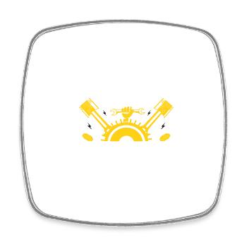It says mechanic not magician - Square fridge magnet - white - Front