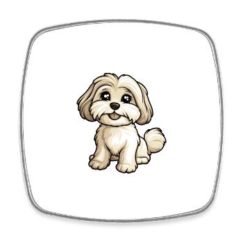 Havanese Dog Comic Baby - Square fridge magnet - white - Front