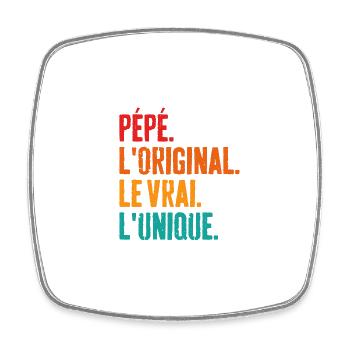Opa Das Original Das Echte Das Einzigartige Geschenk - Viereckiger Kühlschrankmagnet - Weiß - Vorne