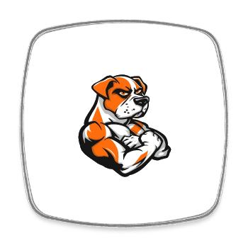 Jack Russel Terrier Hund Muskeln Bodybuilding - Viereckiger Kühlschrankmagnet - Weiß - Vorne