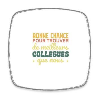 Cadeau depart collegue de travail humour Homme - Magnet carré - blanc - Devant