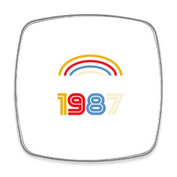 Geburtstagsgeschenk im November 1987. November 1987 - Viereckiger Kühlschrankmagnet - Weiß - Vorne