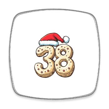 38 Number Christmas - Square fridge magnet - white - Front