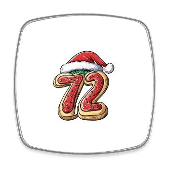 72 Zahl Weihnachten - Viereckiger Kühlschrankmagnet - Weiß - Vorne