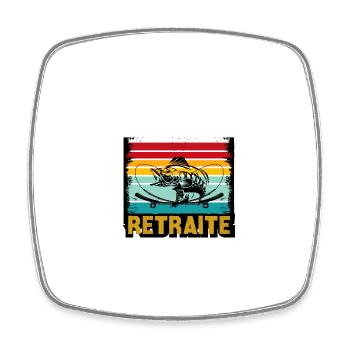 I don't care, I'm retired - Square fridge magnet - white - Front