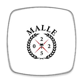 Malle 2025 Palme - Viereckiger Kühlschrankmagnet - Weiß - Vorne