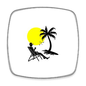 Sommer Relaxen Urlaub - Viereckiger Kühlschrankmagnet - Weiß - Vorne