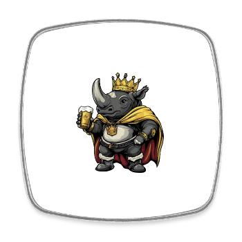 Bière Rhino Drôle - Magnet carré - blanc - Devant