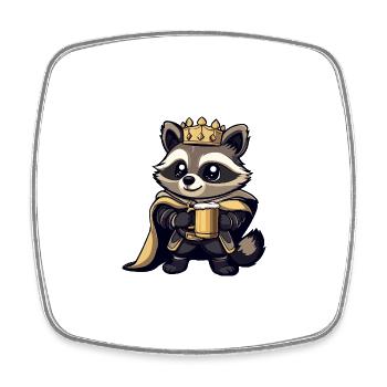 Raccoon Bière Drôle - Magnet carré - blanc - Devant